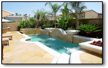 Designer Pool with Waterfeatures